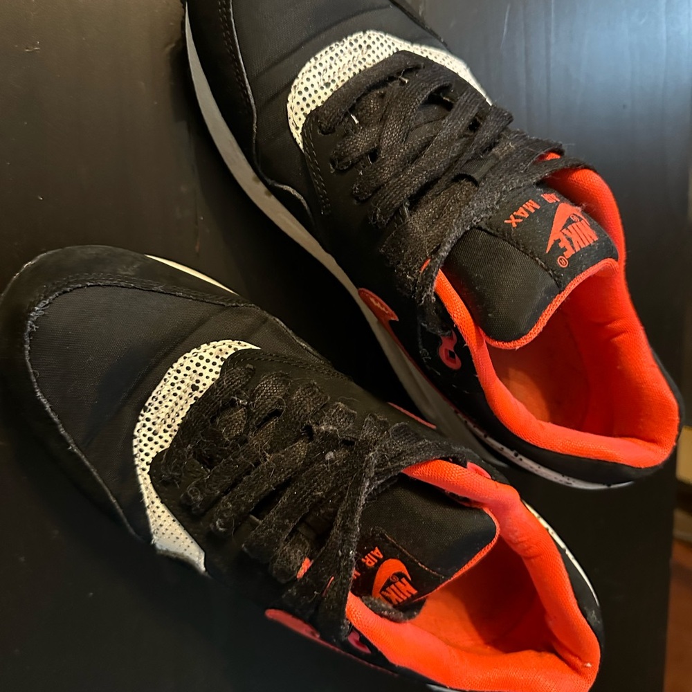 Nike Black and Orange Retro Sneakers